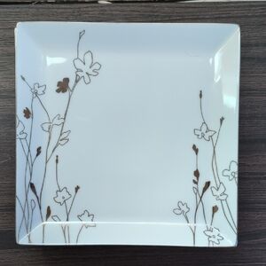 Charter Club Grand Buffet Silhouette Platinum Dinner Plates Square Set Of 7